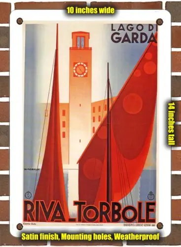 METAL SIGN - 1936 Lake Garda Riva Torbole - 10x14 Inches