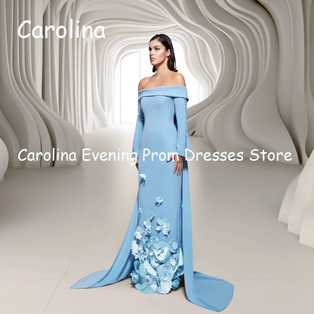 Carolina Satijn Zeemeermin Off-The-Shoulder Floor-Lengte Galajurk Luxe Avond Formele Elegante Mooie Feestjurk Voor Dames 2023