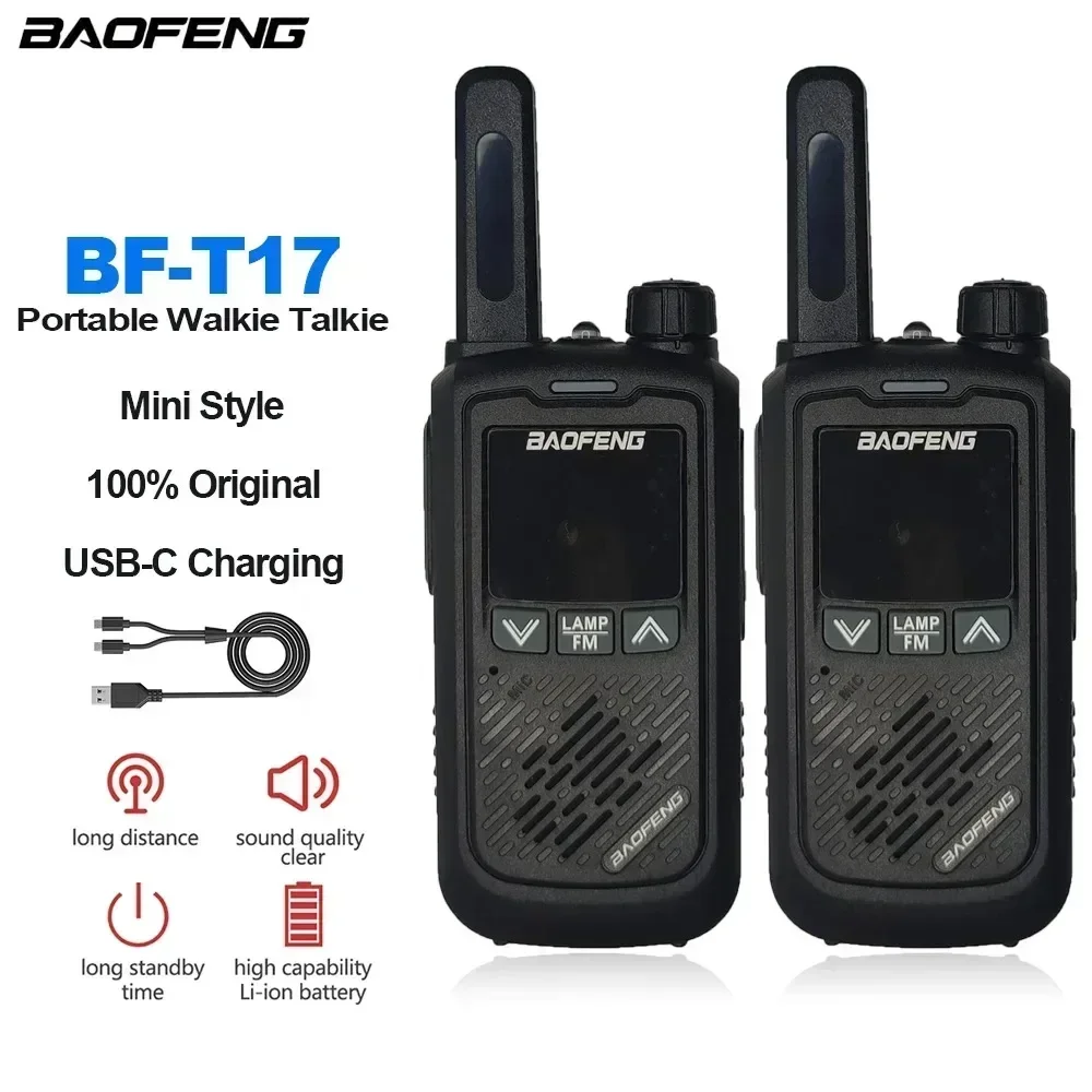 

Официальный магазин BAOFENG, 2 шт., BF-T17 FRS, мини-рация, портативное двустороннее радио, большой радиус действия, 22 канала, VOX, USB-фонарик для любительского радио