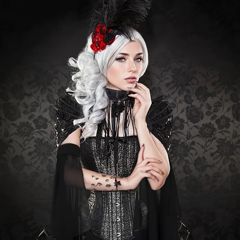 Gothic Flared Sleeve Cover Women Single Layer White Black Elegant Arm Protector Lace Cuff