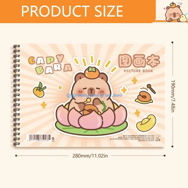 H9EB دفتر رسم مزدوج الأسلاك 100GSM ورقة الفنان كتاب رسم مجلة الرسم السفر لرسم الرسوم التوضيحية الفنية #6