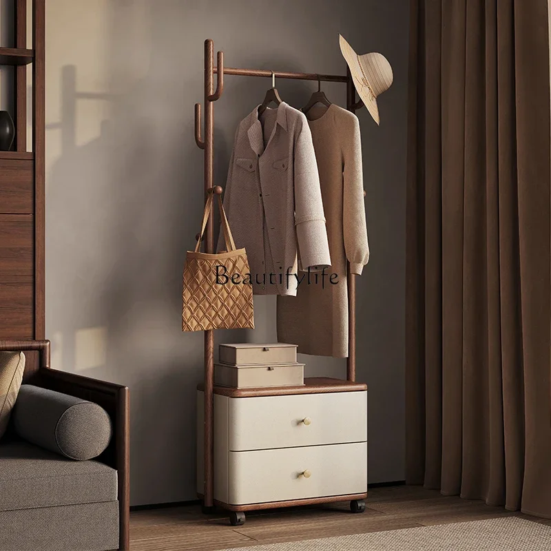 01Hanging hanger floor-to-ceiling bedroom solid wood living room simple home surprise dead hanging bag coat rack