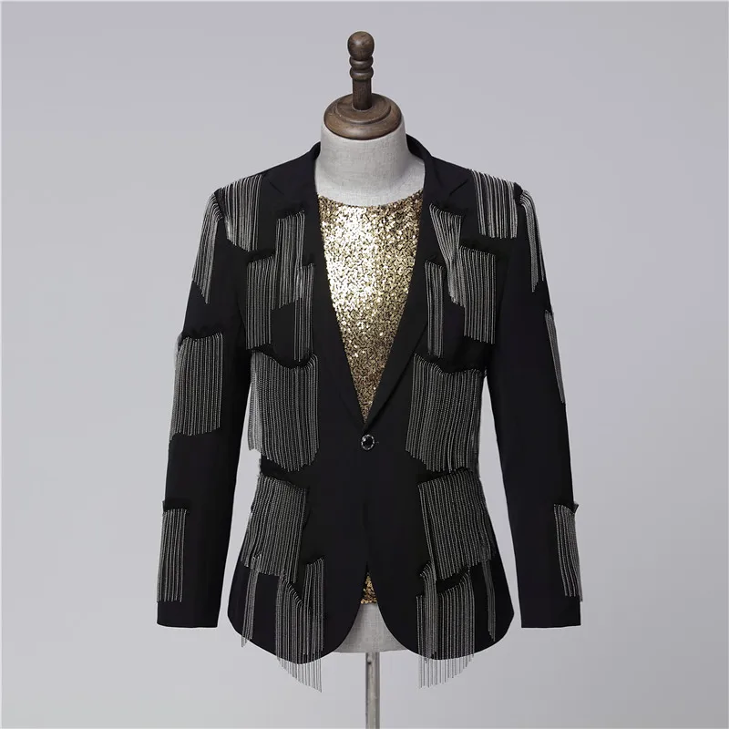 mens tassel beading decoration tuxedo jacket/party/stage performance