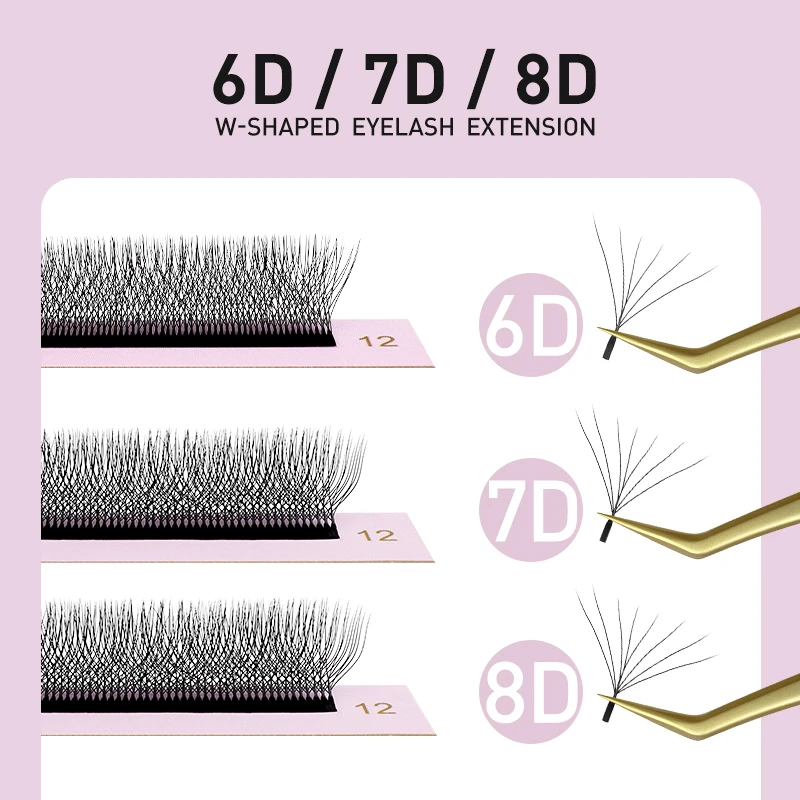 SAKURAHANA Automatic Flowering W Shaped Bloom 6D 7D 8D Premade Fans C/D/L/LU Curl Mink Individual Lash