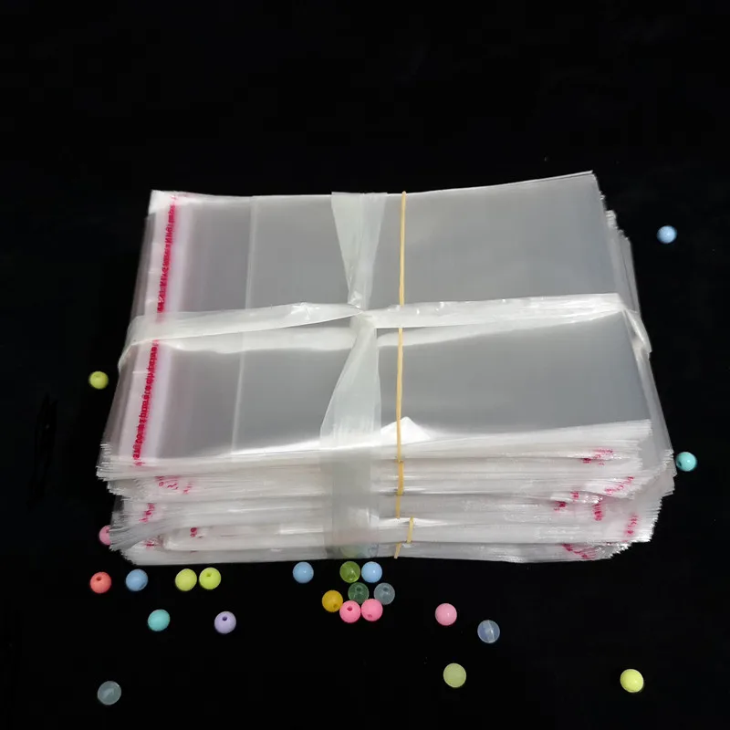 100 Transparent Self Sealing Small Poly OPP Plastic Bags Jewelry Gift Packing Self Adhesive Cookie Candy Package Cellophane Bag