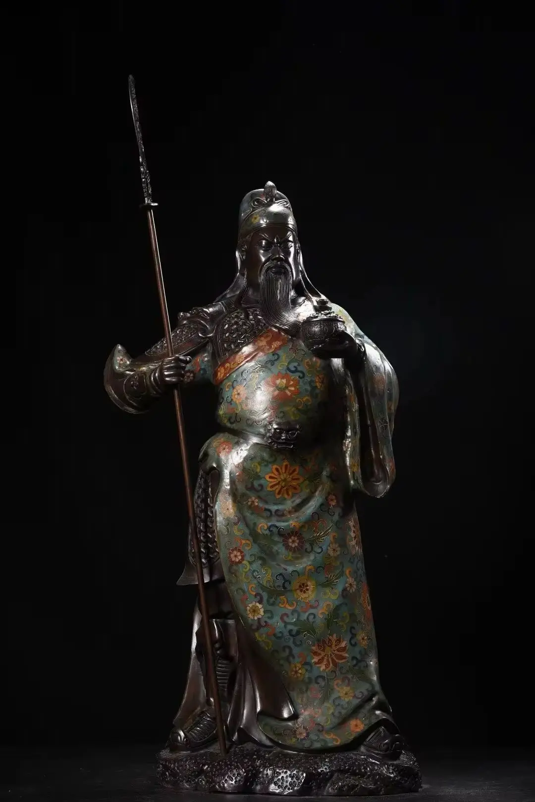 

26 "Китайские коллекции, старая бронза, эмаль Cloisonn, Гуань Ю, бессмертный Будда Гуань Ди Шэн Джун, зал поклонения, городской дом