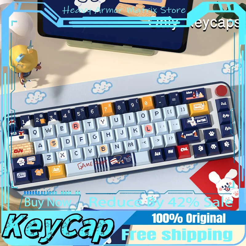 Game Dog Theme Keycaps 138/158 Key Cherry/Sca Profile Pbt Mechanical Keyboard Anime Cartoon Game Office Festival Gift Keycaps