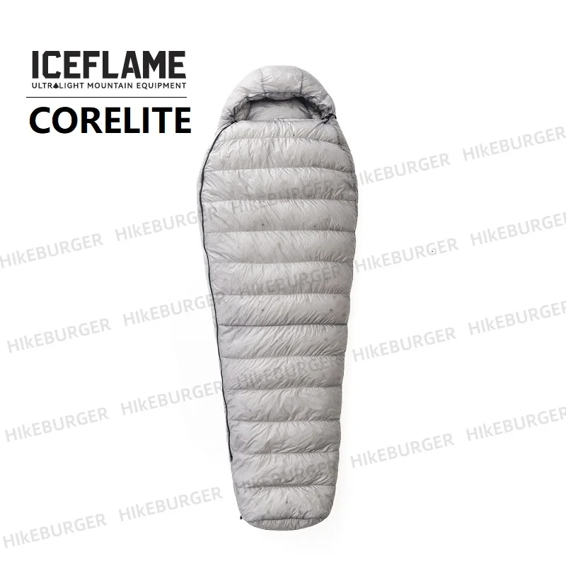 Saco de Dormir Ultraligero ICE FLAME CORE LITE 850/900FP 7D UL para Acampar al Aire Libre, Saco de Dormir de Plumón de Mosquitero Cálido para Senderismo y Excursionismo