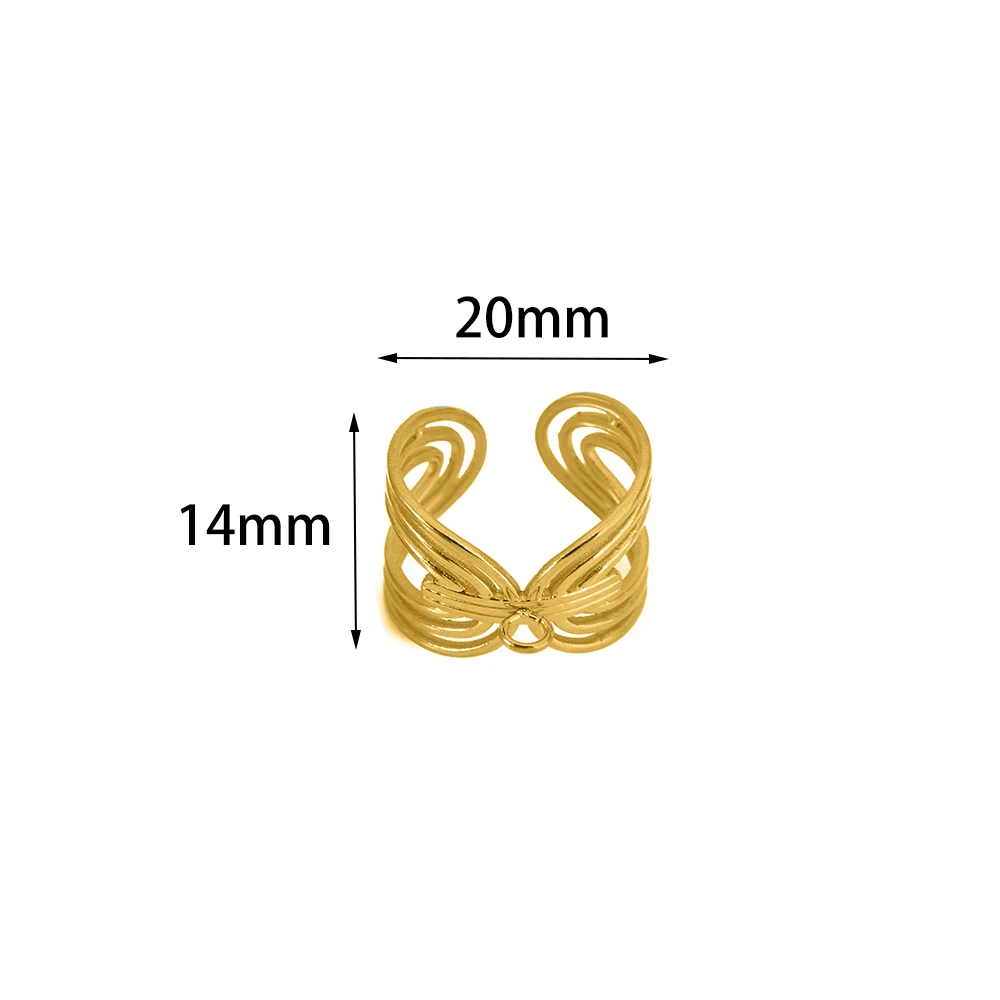 5Pcs Stainless Steel Chunky Wide Rings for DIY Jewelry Making
