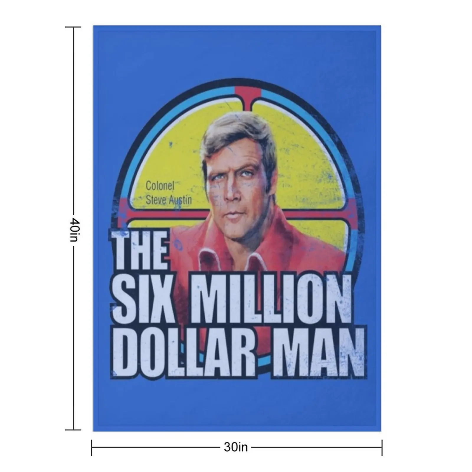 Six Million Dollar Man T-ShirtVintage Retro Six Million Dollar Man T-Shirt_by Bigfinz_ Throw Blanket funny gift Hair Blankets