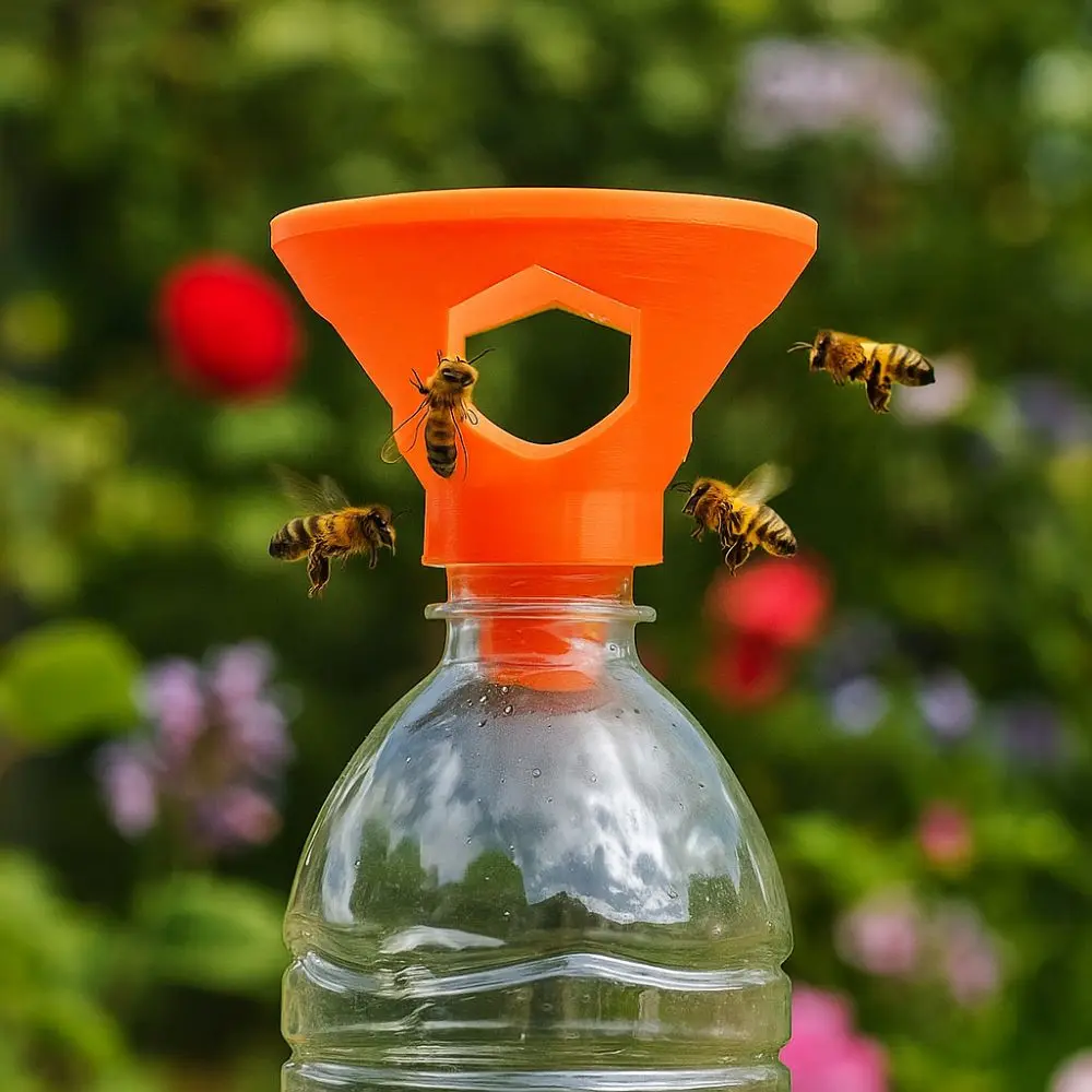 

2pcs Insect Control Plastic Bee Catcher Multi Holes Reusable Insect Trap Spiral Interface Pest Control Tool Outdoor Garden