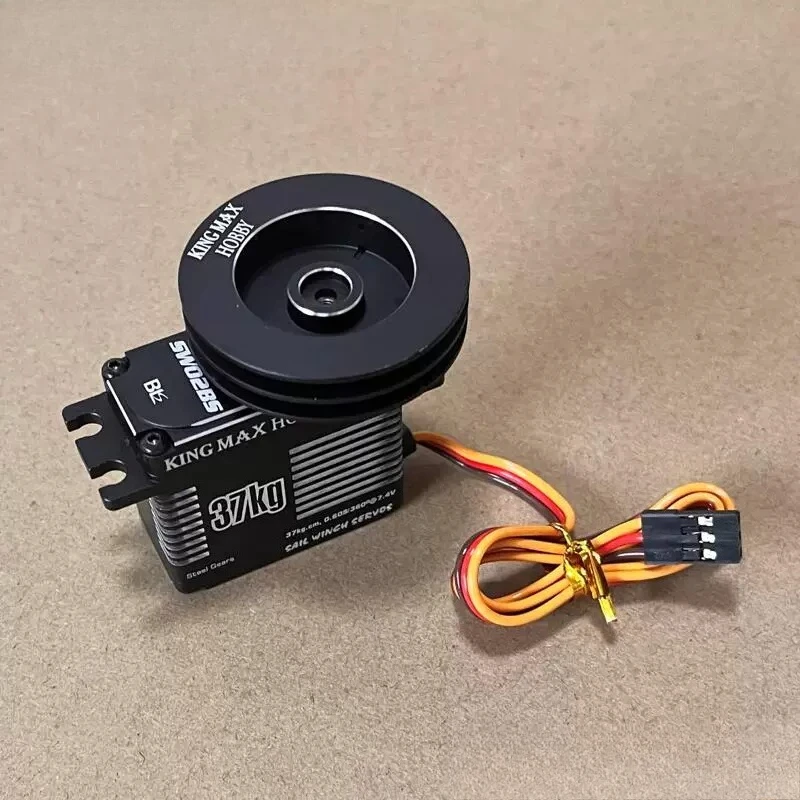 for SW02BS 37Kg force high voltage digital metal tooth remote control sailboat waterproof noose steering gear 1-8 turns