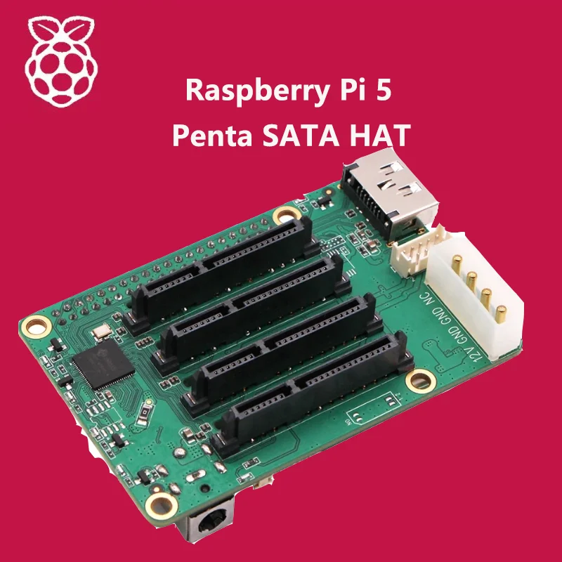 

Raspberry Pi 5 Penta SATA HAT - Up to 5x SATA disks HAT