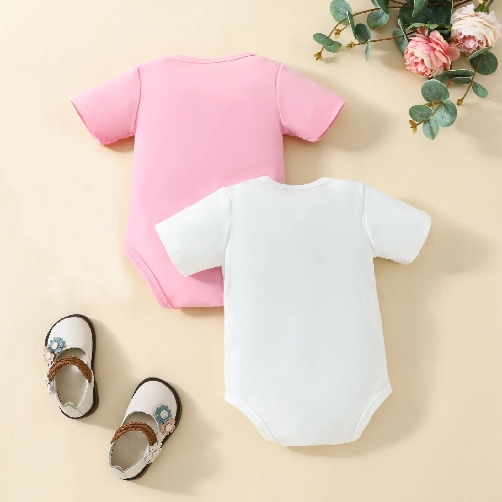 Summer Holiday Beach Baby Clothes For Girls 2024 Cartoon Bear Baby Romper Bodysuit 2pcs Newborn Beach Clothing Girls 3 6 12 18M