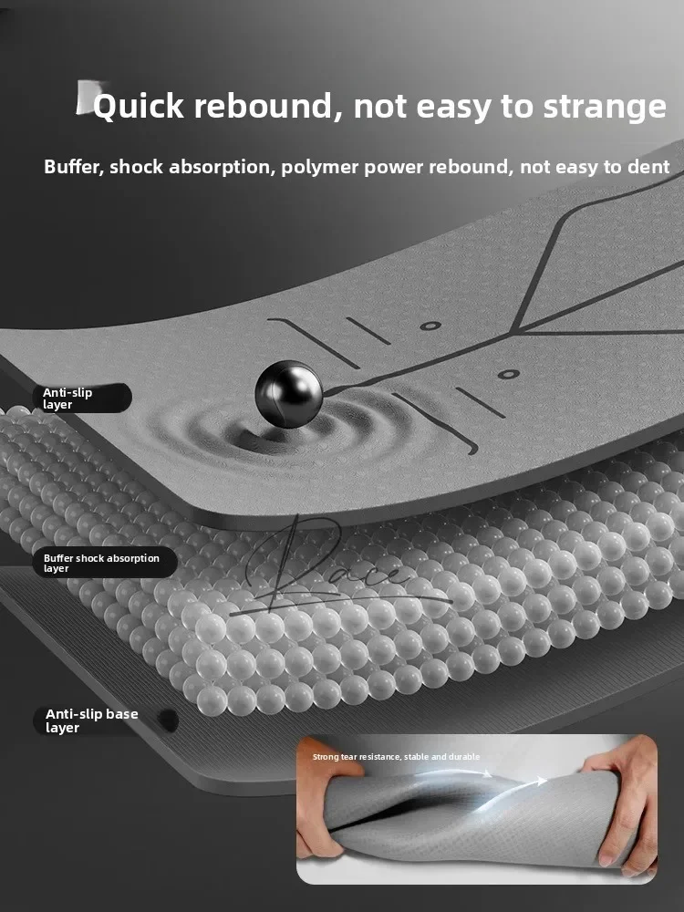 New Yoga Mat Fitness Mat Home Men's Professional Anti-Slip Shock Absorption Silent Thickened Enlarged Widened