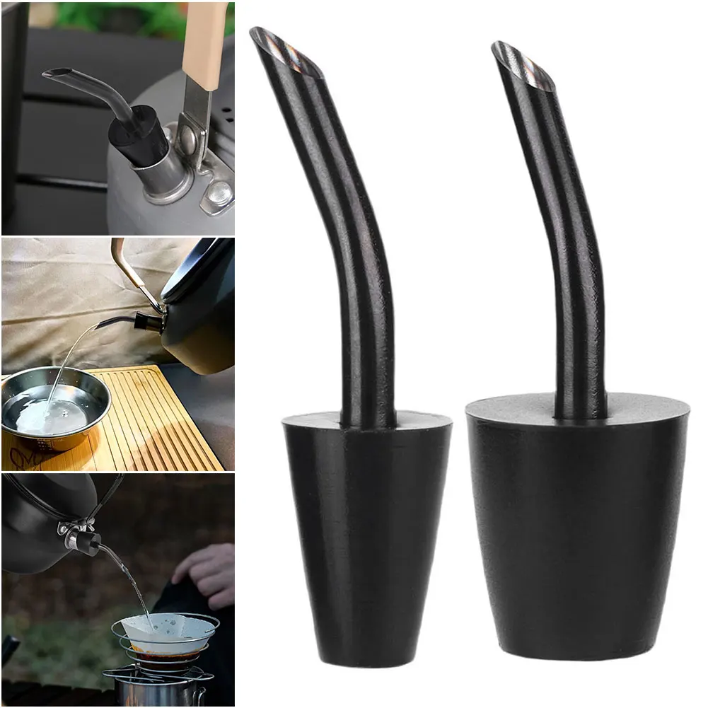 

Outdoor Camping Kettle Spout Extension Nozzle Stainless Steel Coffee Filter Extension Tube Spouts Accessory for Camping Hiking