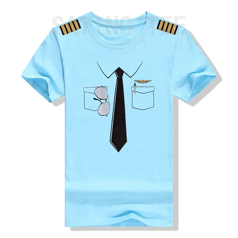 Das Pilotenuniform-T-Shirt, Y2k Flugzeug-Flieger ‌ Grafische Kleidung, Persönlichkeits-T-Shirts aus weicher Baumwolle, Geschenke für Flugzeugpiloten – Detail 7