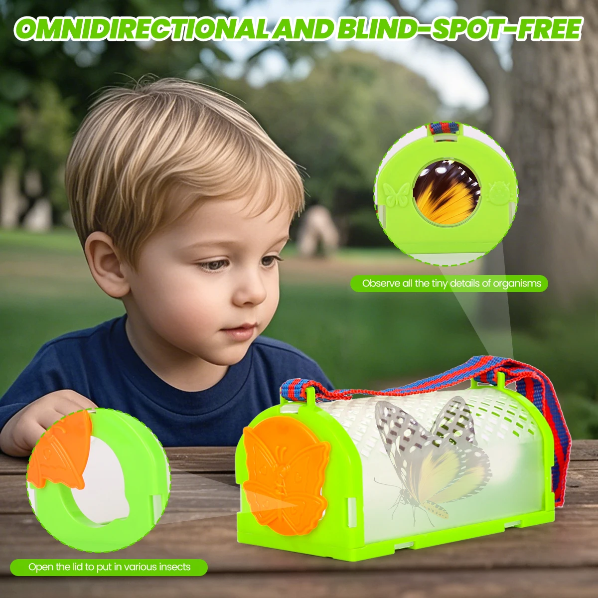 4Pcs Children Insect Trap Magnifying Glass Colander Outdoor Nature Exploration Tool Set Experimental Experience Educational Toy