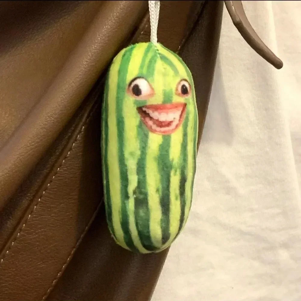 Watermelon Stick Doll Pendant Toy Cute Stuffed Voice Fruit Bottle Backpack Key Chains for Women Kids Birthday Gift Accessories