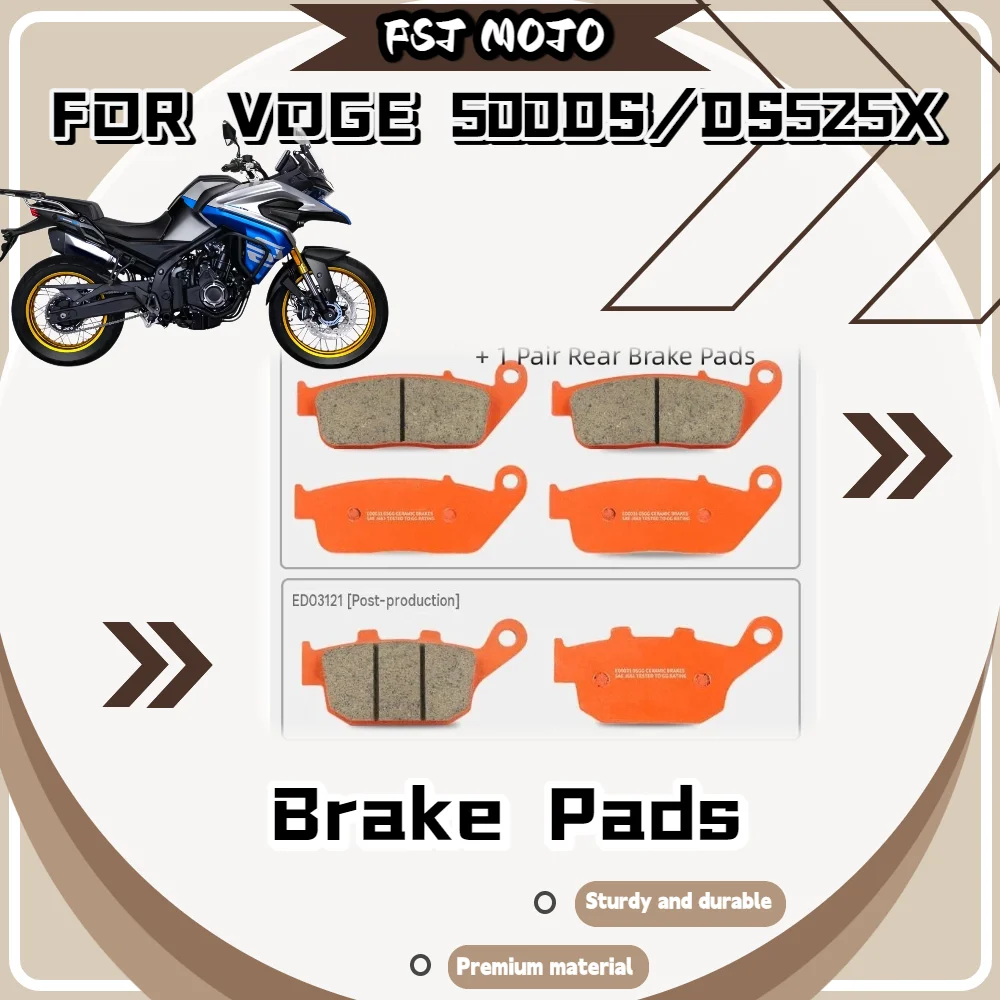 For VOGE 500DS/DS525X Ceramic Super Alloy Brake Pads Long Lifespan Low Wear Stable Friction Under High And Low Temperature