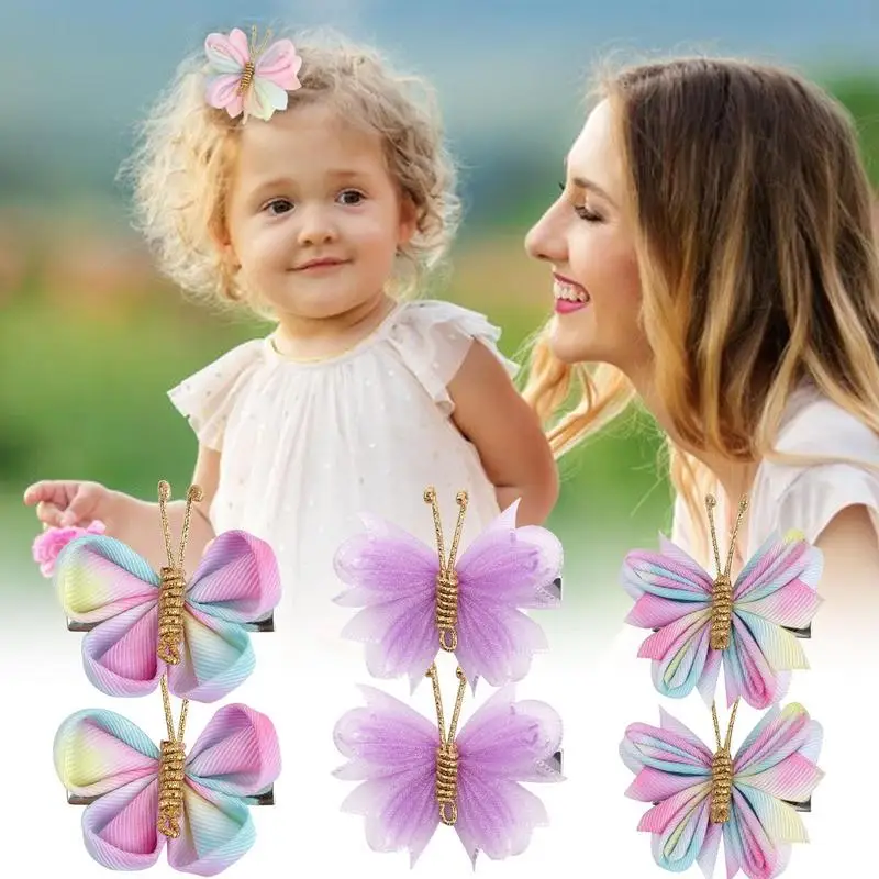 

Random Color Kids Butterflies Hair Clips 2pcs Elegant Anti Slip Butterflies Clips Anti Slip Lightweight Elegant Butterflies Clip