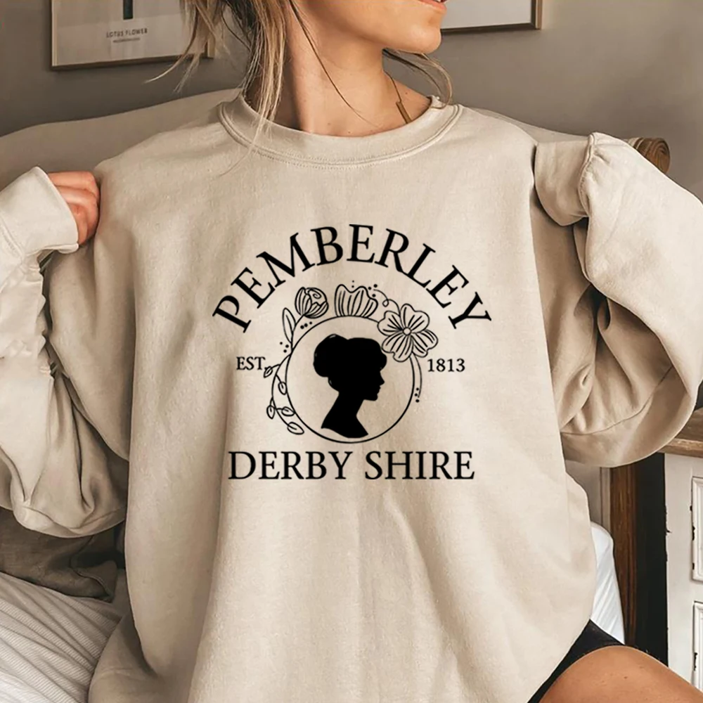 

Pride and Prejudice Sweatshirt Jane Austen Shirt Bookworm Gift Mr Darcy Jumper Pemberley Derbyshire Trendy Crewneck Sweatshirts