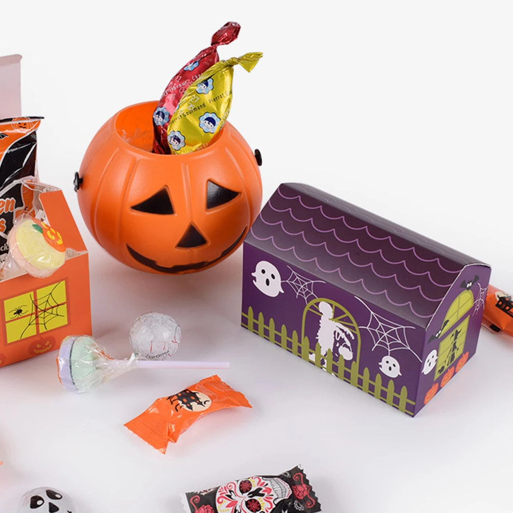 

20 PCS Candy Gift Box Indoor Halloween Boxes Supplies Decorations Bat Bucket Pumpkin Pail Accessories