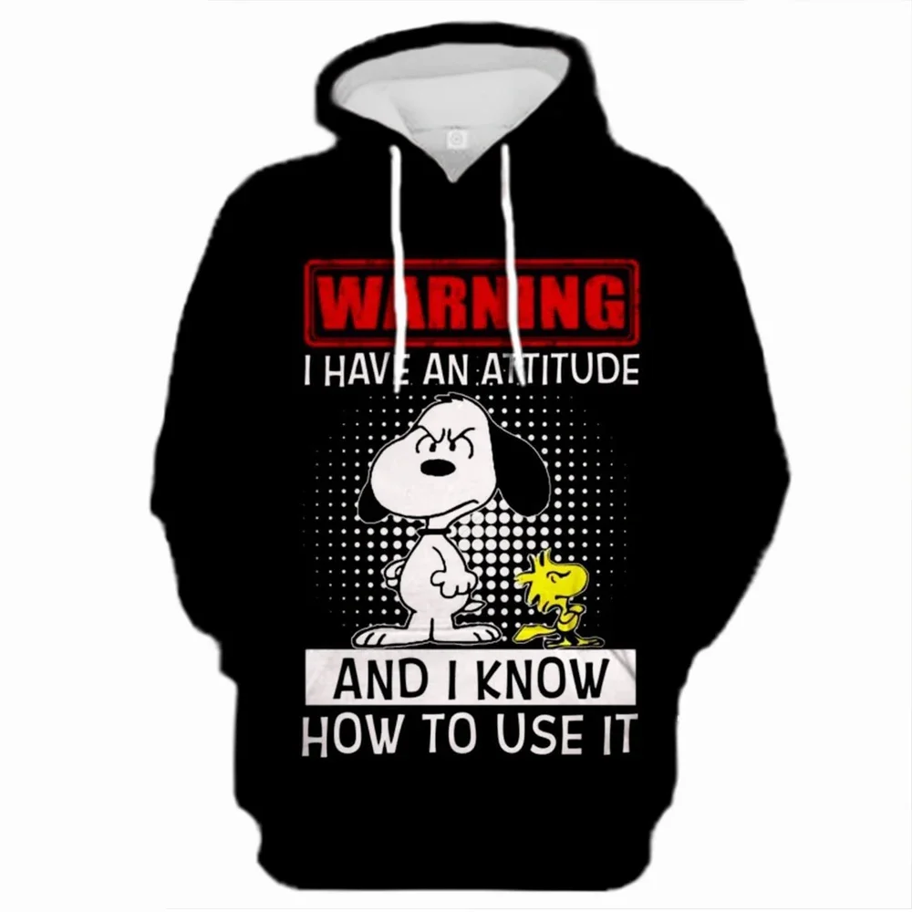 

New Cartoon Snoopy Print Pullover Hooded Sweetheart Women's Cute Cartoon Loose Top Coat Hoodie Couple Casual Versatile Fashion