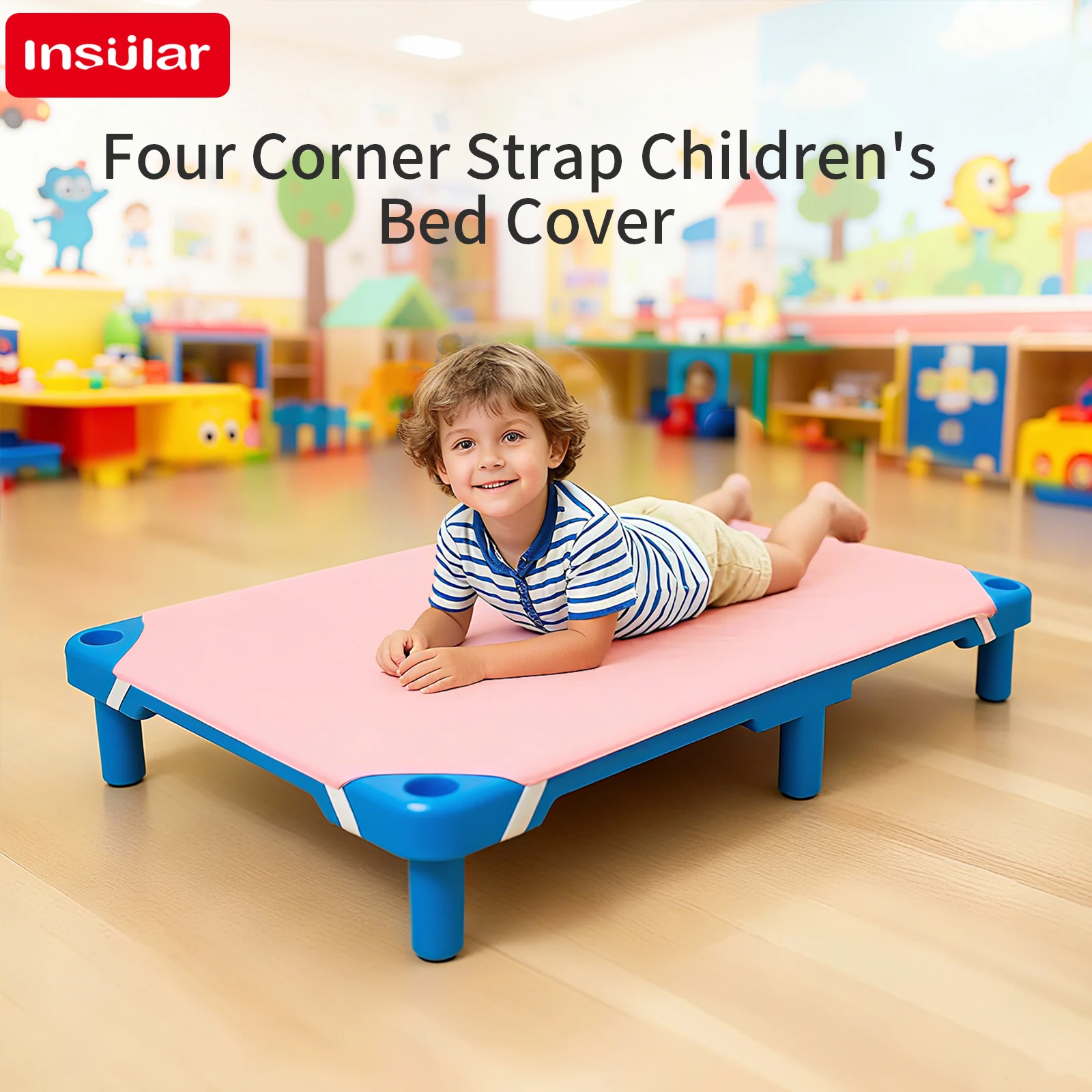 ملاءات سرير للأطفال 4-الزاوية الأربطة المطاطية الثابتة رياض الأطفال المجهزة ورقة فضفاضة ضيقة سلسلة الاطفال قيلولة غطاء المهد 51*23 بوصة
