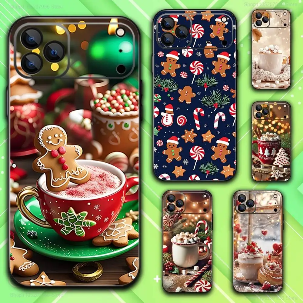 

Christmas Art Coffee Phone Case For iPhone 17,16,15,14,13,12,11,Plus,E,Air,Pro,Max,Mini Black Cover