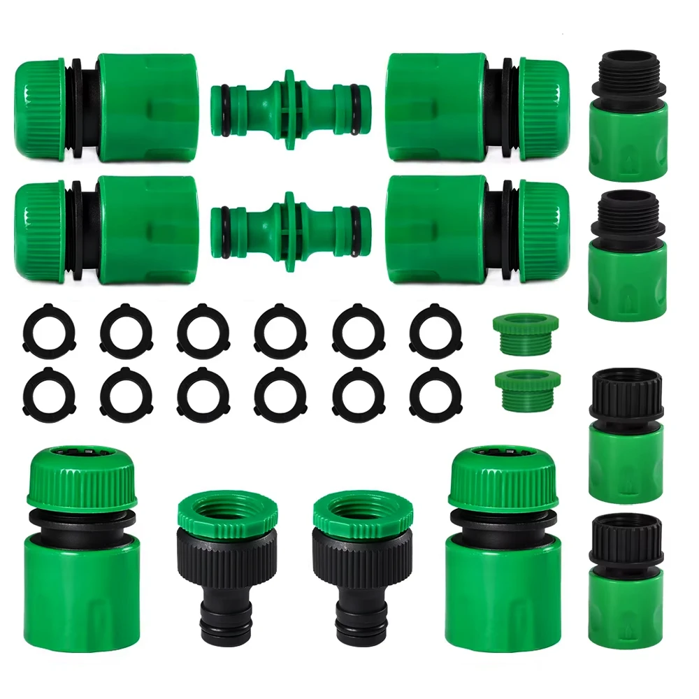 Garden Watering Hose Quick Connector Set 1/2” 3/4” Female/Male Hose Coupling Joint Adapter Irrigation System