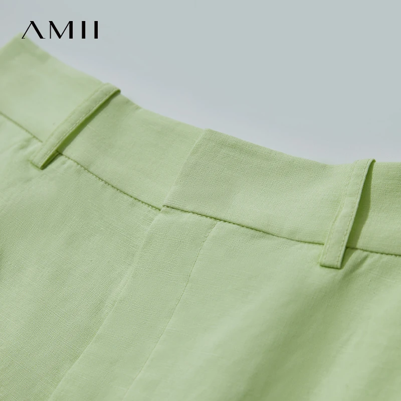Amii Minimalist New Summer Casual Shorts For Women Loose Pants Cotton Linen Folded Cuffs Commuting Versatile Shorts 12542107