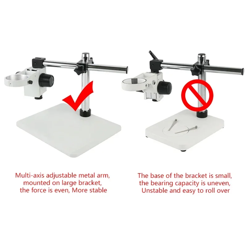 Adjustable Universal Boom Arm 25mm 32mm Diameter Connector For 25mm 32mm Diameter Pillar Stereo Microscope Video Camera Stand