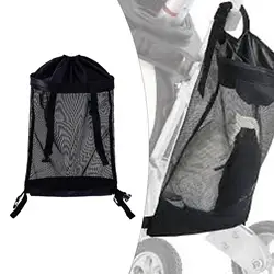 Golf Cart Organizer Golf Cart Storage Bag Mesh Bag Push Pull Golf Cart Bag Garage Black Backside Trolley Rear Storage Bag