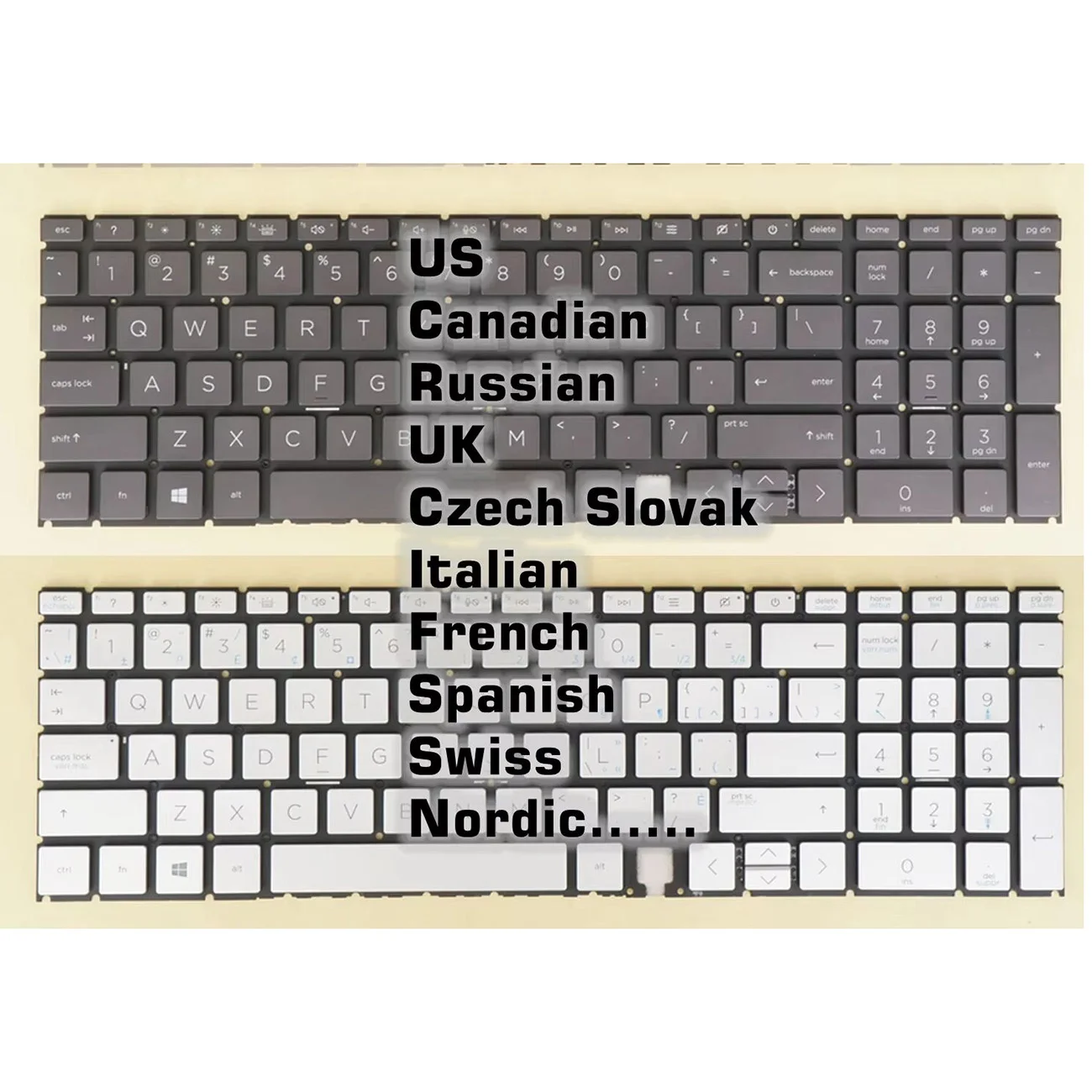 US Canadian Russian UK Czech Slovak Keyboard for HP Envy 15m-ed 17m-cg 17-ch 15-ee 17t-ch 17m-ch 15m-ee 15z-ee , Backlit / No