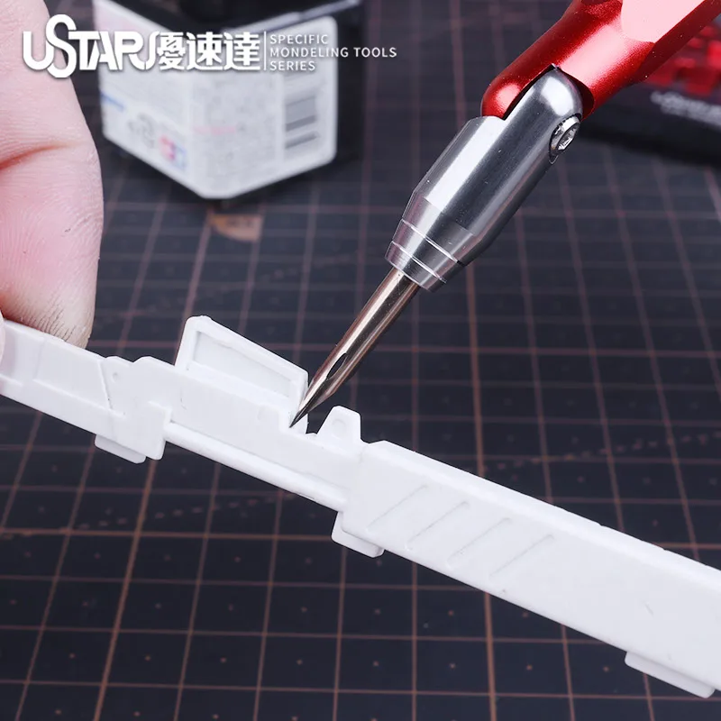 U-Star-Multi-Function Pen Holder para Gundam Model Making, caneta de liga e faca de escultura, 2 em 1, vendo linha