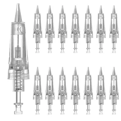 Cartouche de tatouage pour microblading, 15 pièces, en forme de T, pour machine de maquillage en continu, 1R/3R/5R/3F/5F/7F PMU