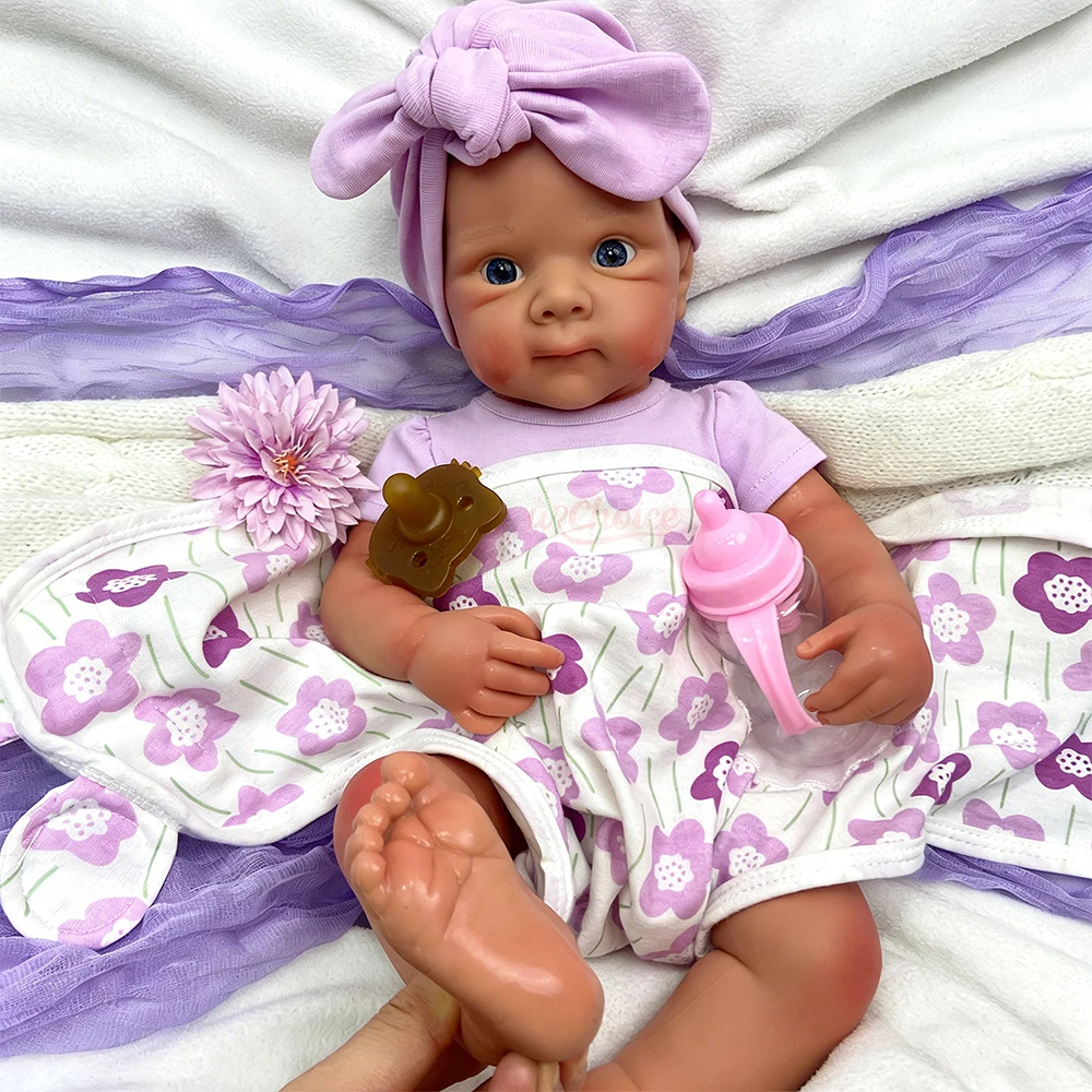 20Inch Full Solid Silicone Reborn Baby Bettie Can Open Mouth 3D Skin Rebirth Doll for Educational and Collectible Display