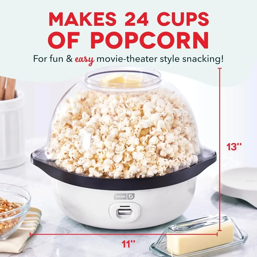 

Popcorn Machine, Hot Oil Electric Popcorn Machine with Large Lid for Serving Bowl and Convenient Storage, 24 Cups