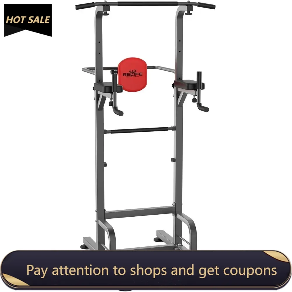 

Power Tower Pull Up Bar Station Workout Dip Station for Home Gym Strength Training Fitness Equipment,450LBS