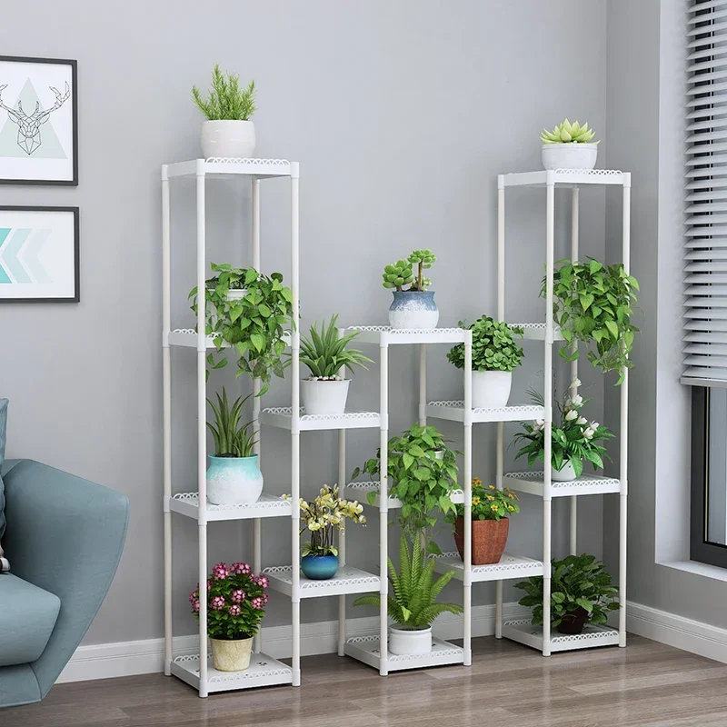 Multi-storey Flower ShelfIndoor Special Balcony StandMulti-pot Rack for FlowersPlastic Window Frame Racks New Arrivals