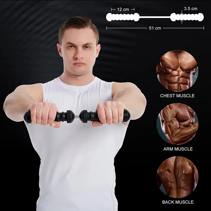 Chest Expander Arm Exerciser Chest Resistance Power Twister Bar Home Gym Arms Shoulders Biceps Triceps Muscles Strength Training