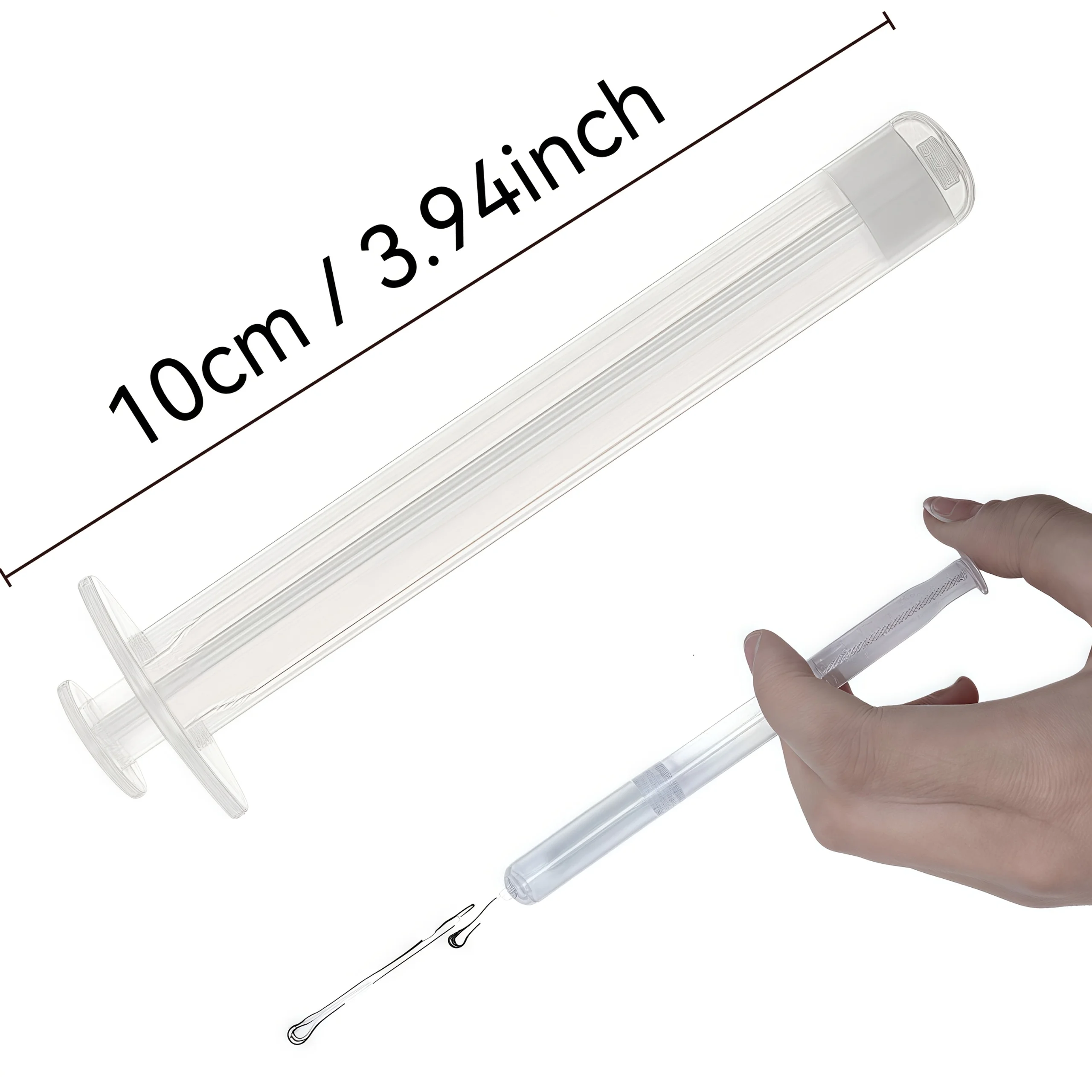 1/5 buah jarum suntik gel 5ml/5g, cocok untuk mengaplikasikan lotion, krim wajah, pelumas, dll.