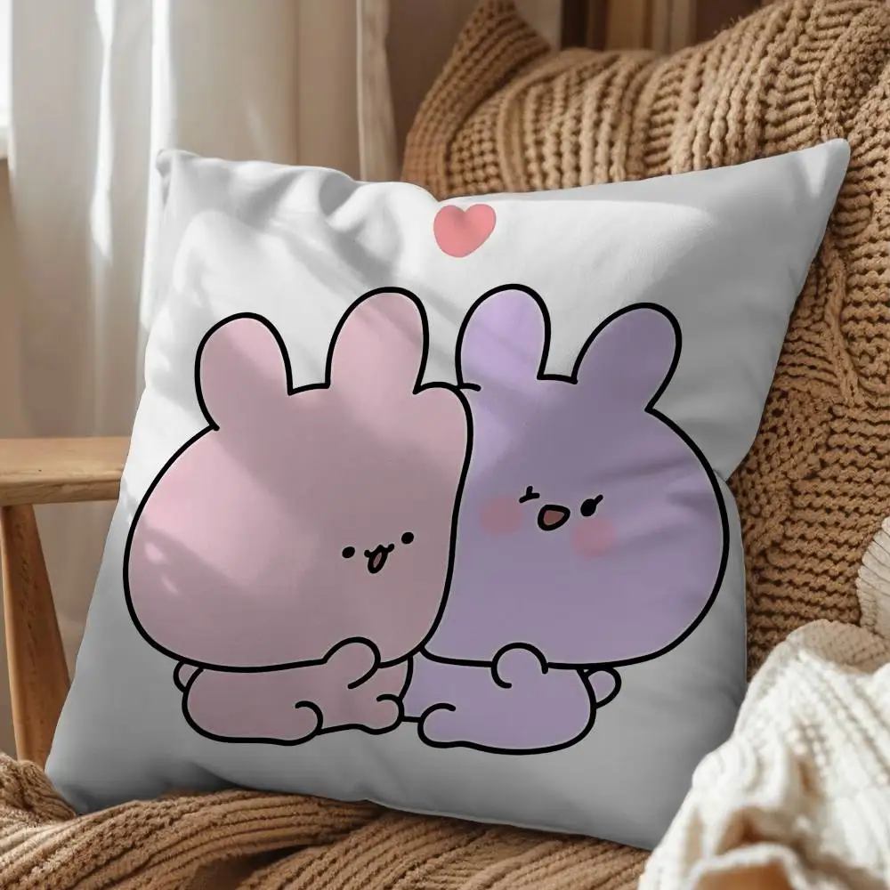 soft round Naughty Rabbit Asamimichan Pillow Case Living Sofa Cushion Cover Suitable For Home Bedroom Room Decoration