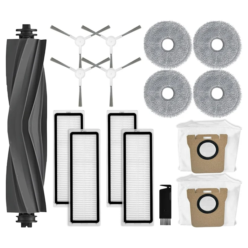 A74X Replacement Parts Compatible for Dreame L10S Ultra / L10 Ultra Robot Vacuum Cleaner Accessories, Main Brush,Dust Bags