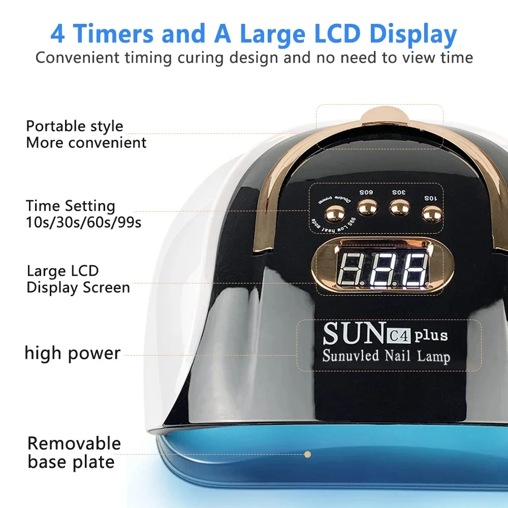 

57LEDs УФ-светодиодная сушилка для ногтей для быстрого отверждения, сухого гель-лака для ногтей, лампа для сушки маникюра, таймер, автоматический датчик, инструмент для маникюрного салона