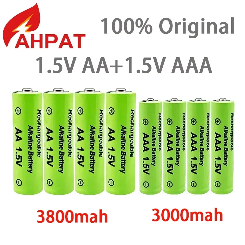 1.5V AA + AAA NI MH Rechargeable AA Battery AAA Alkaline 3800-3000mah For Torch Toys Clock MP3 Player Replace Ni-Mh Battery