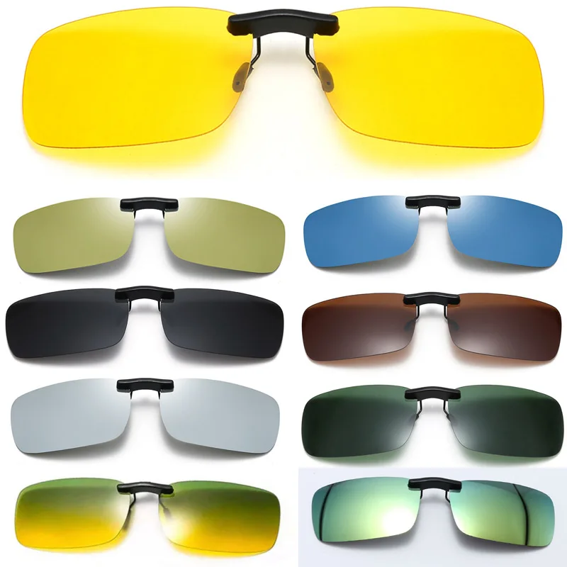 New Unisex Polarized Clip on Driving Glasses Sunglasses Day Vision UV400 Lens Driving Night Vision Riding Sunglasses Clip