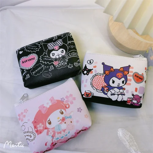 Imagen 2 del producto Sanrio-estuche de lápices Kawaii Melody Kuromi Cinnamoroll, lindo monedero, bolsa de bolígrafos de papelería, suministros escolares, 20 piezas por lote