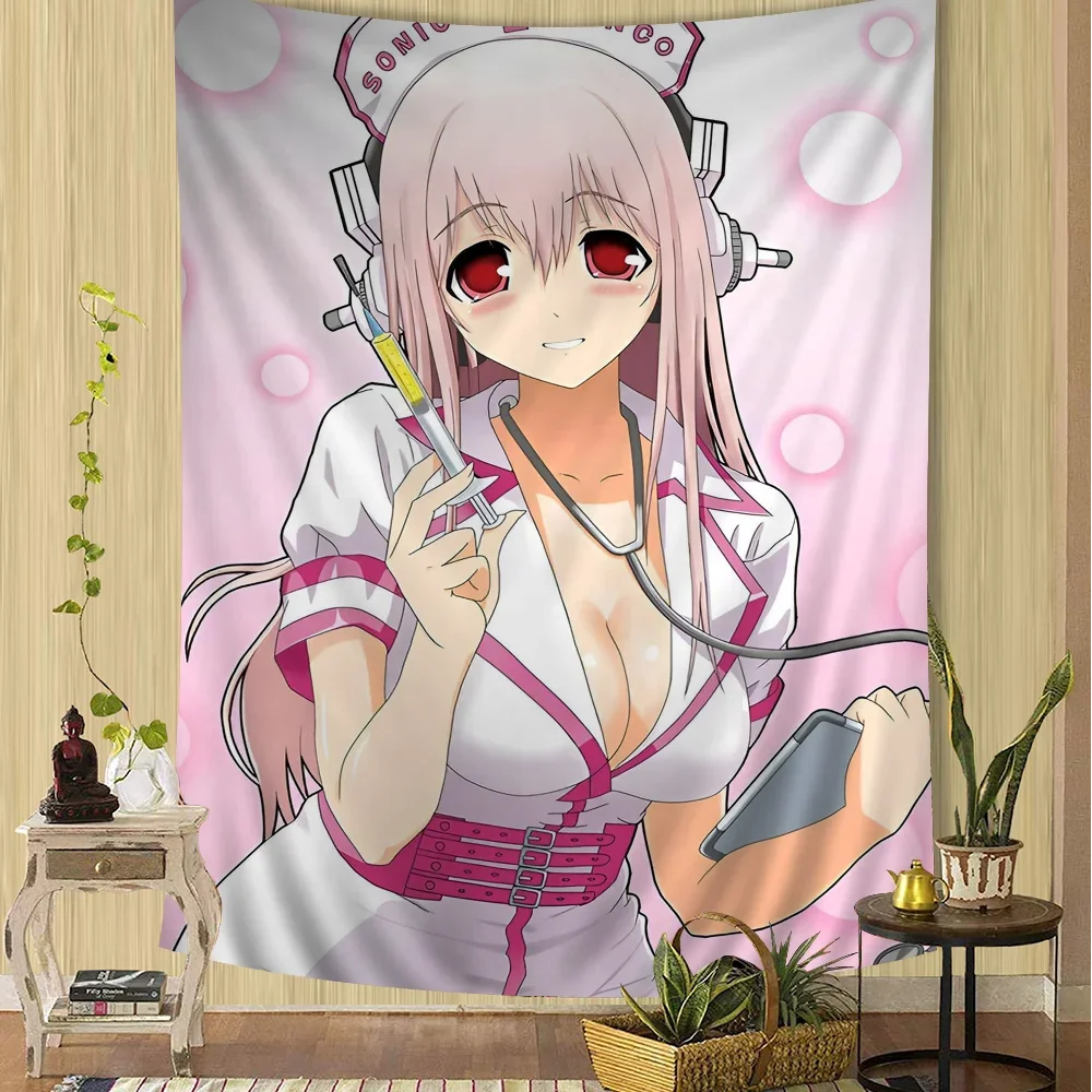 Super Sonico Tapestry - Colorful Manga Wall Hanging, Tarot Hippie Dorm Home Decor